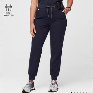 FIGS High-Waisted Zamora Jogger Scrub Bottoms XS Navy